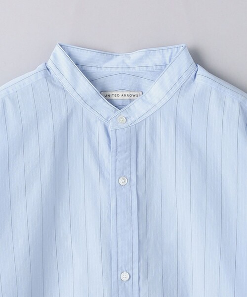 UNITED ARROWS シャツ フェザー ポプリン ストライプ バンド