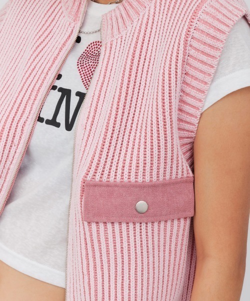 Ballet Maniacs ベスト ピンク Mサイズ atmos girls ベスト ジレ atmos pink Pigment Knit Vest / アトモス