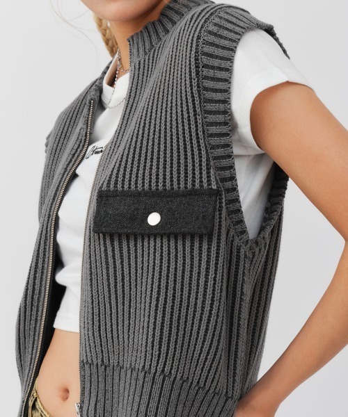 atmos girls ベスト ジレ atmos pink Pigment Knit Vest / アトモス