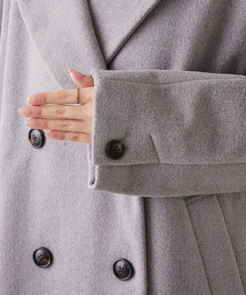「PUAL CE CIN」 チェスターコート FREE グレー レディース_画像6