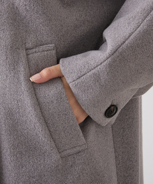 「PUAL CE CIN」 チェスターコート FREE グレー レディース_画像7