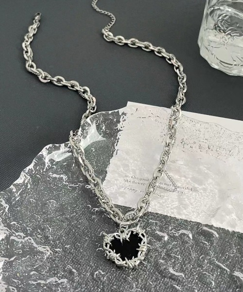 delivery 新品ハートチェーン　金属ネックレス　新品 CEMO NEMO ネックレス 「金属アレルギー対応」 2way ハート