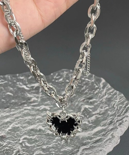 delivery 新品ハートチェーン　金属ネックレス　新品 CEMO NEMO ネックレス 「金属アレルギー対応」 2way ハート