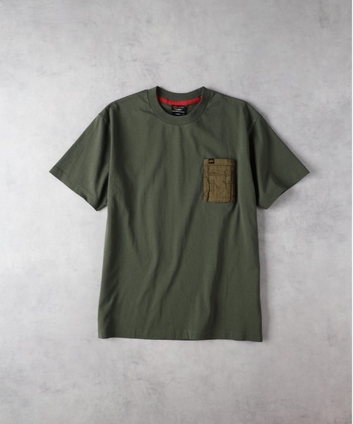 送料込★ALPHA INDUSTRIES★Tシャツ Basic 2 単位 Tシャツ Alpha Industries tシャツ 「ALPHA」胸ポケットTシャツ メンズ
