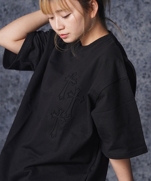 tシャツ クロスエンボス スウェットTシャツ「セットアップ可能