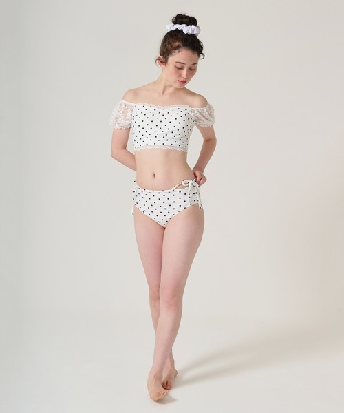 TINA：JOJUN（ティーナジョジュン） 水着 ドット柄 レーススリーブ