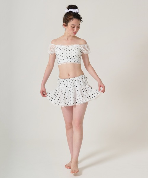 TINA：JOJUN（ティーナジョジュン） 水着 ドット柄 レーススリーブ