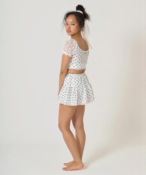 TINA：JOJUN（ティーナジョジュン） 水着 ドット柄 レーススリーブ