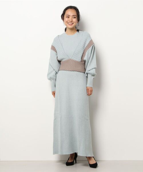 「LAGUNAMOON」 ニットワンピース SMALL ベージュ レディース_画像3