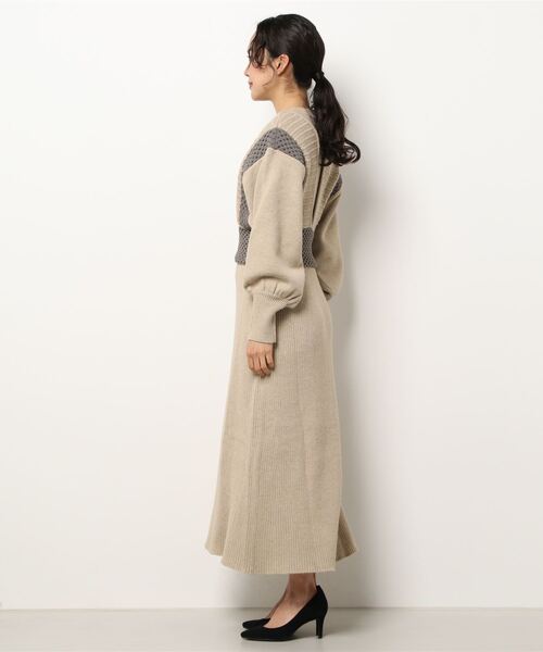 「LAGUNAMOON」 ニットワンピース SMALL ベージュ レディース_画像4