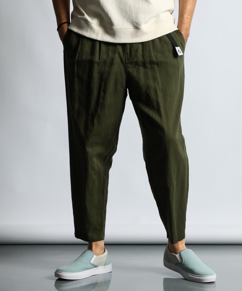 BED J.W FORD リネンパンツ　テーパード　麻　リネン　21 The DUFFER of ST.GEORGE パンツ LINEN BLEND WEBBING BELT WIDE