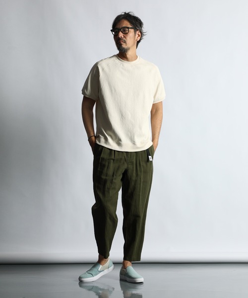 BED J.W FORD リネンパンツ　テーパード　麻　リネン　21 SALE50％OFF】走れる！カラーパンツ【洗濯機OK♪ストレッチ