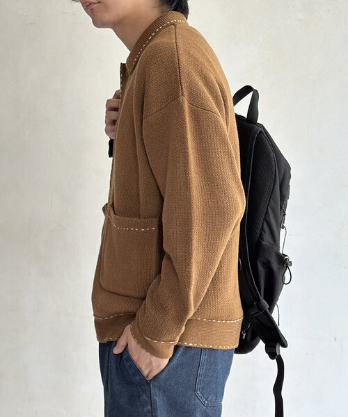 「CPCM」 ニットカーディガン LARGE ネイビー レディース_画像3