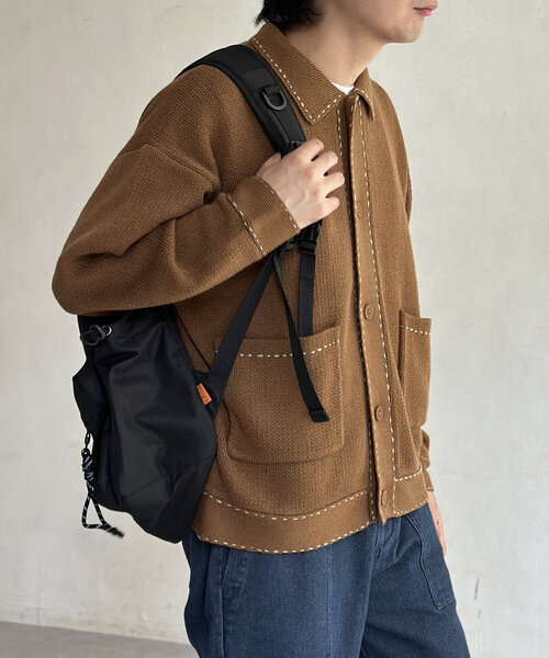 「CPCM」 ニットカーディガン LARGE ネイビー レディース_画像5