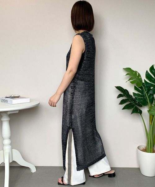 「CRB」 ニットワンピース F ライム レディース_画像7