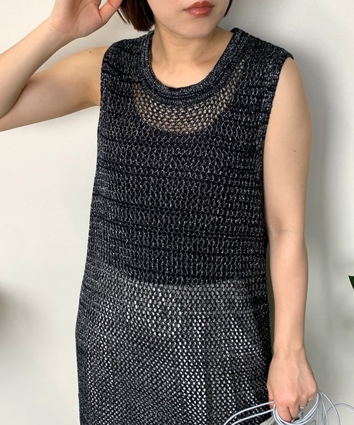 「CRB」 ニットワンピース F ライム レディース_画像9
