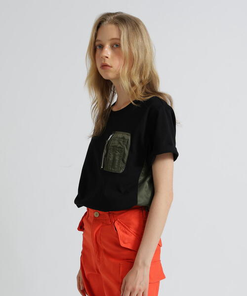 tシャツ 「WEB＆限定」MA-1 POCKET T-SHIRT / MA-1 ポケット半袖Tシャツ レディース AVIREX tシャツ 「WEB＆DEPOT限定」MA-1 POCKET T-SHIRT / MA-1