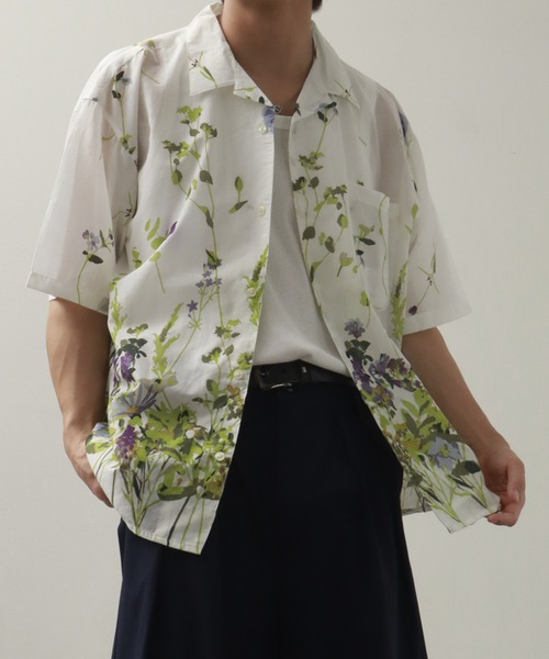 シャツ コットンボイルフラワーP SH SS メンズ レディース