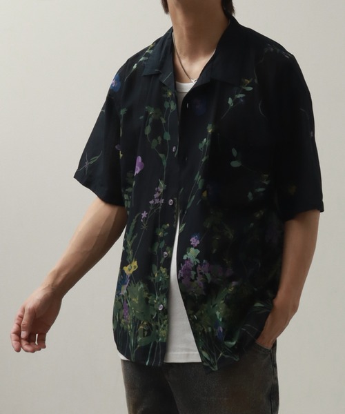 シャツ コットンボイルフラワーP SH SS メンズ レディース