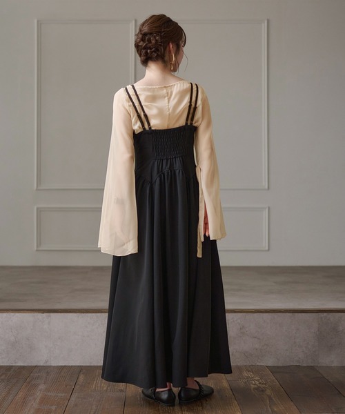 mideal（マイディール） ブラウス シャツ 2way sheer flare sleeves