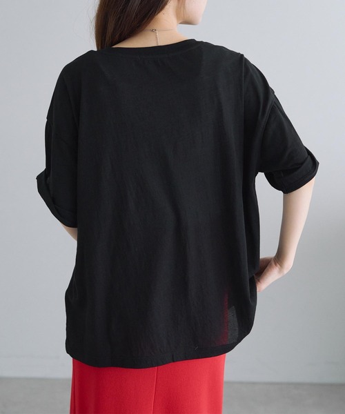 「PUAL CE CIN」 長袖カットソー FREE ブラック レディース pual ce cin tシャツ コットンナイロンシアーオーバーTシャツ