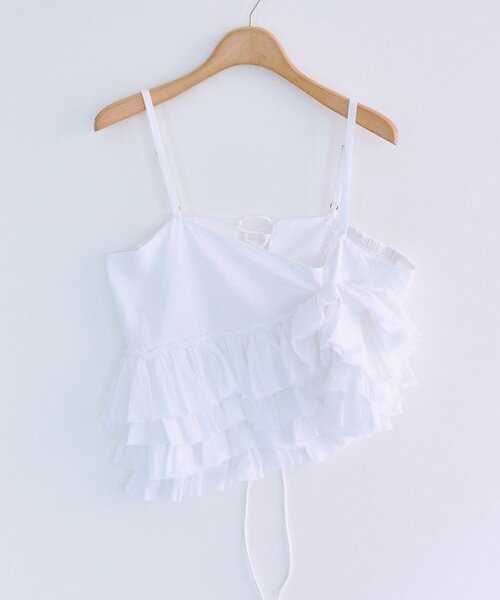 ブラウス シャツ 「crinkle」asymmetry flower cami レディース