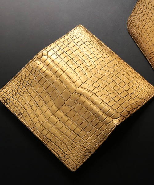 長財布 財布 クロコダイルレザー 長財布 金箔 KAZARIHAKU 日本製 無双 メンズ レディースの画像