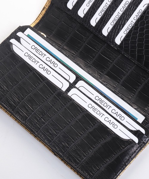 長財布 財布 クロコダイルレザー 長財布 金箔 KAZARIHAKU 日本製 無双 メンズ レディースの画像