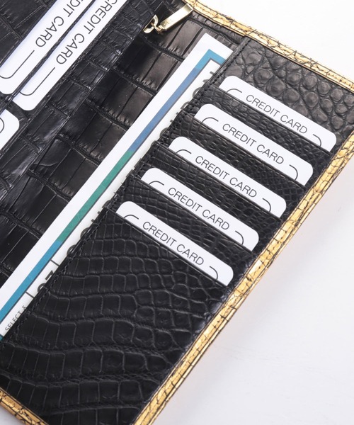 長財布 財布 クロコダイルレザー 長財布 金箔 KAZARIHAKU 日本製 無双 メンズ レディースの画像