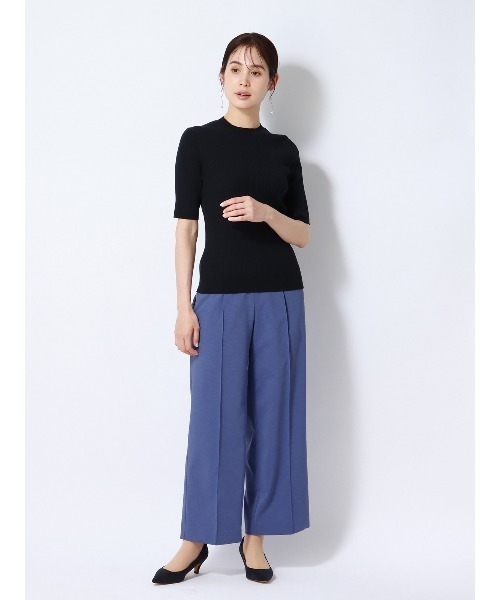 パンツ ココチよ タックワイドパンツ ウォッシャブル ストレッチ