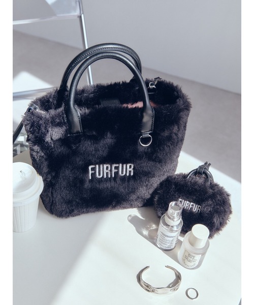 専用★ハンドメイド★ ミニチュア ファーバッグ ブラック 他6点 FURFUR（ファーファー） チャーム 「限定カラー」エコファートートミニ