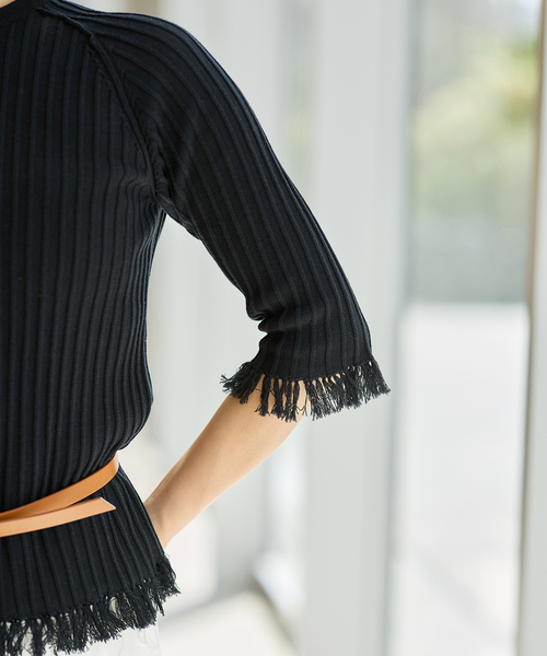 ニット セーター IENA LA BOUCLE フリンジニットプルオーバー レディース IENA LA BOUCLE フリンジニットプルオーバー（ニット/セーター