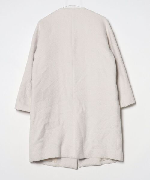 「HELIOPOLE」 ノーカラーコート 38 ホワイト レディース_画像2