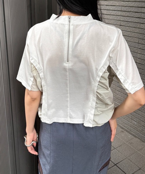 tシャツ 「＆g'aime」サイドギャザーデザイントップス　Side-Gathered Panel T-Shirt レディース &g'aime tシャツ 「＆g'aime」サイドギャザーデザイントップス
