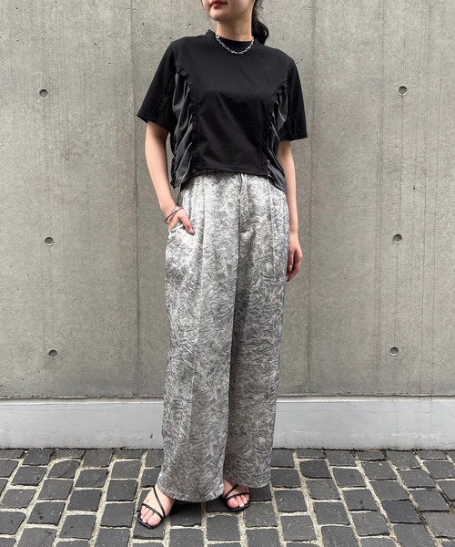 &g'aime tシャツ 「＆g'aime」サイドギャザーデザイントップス