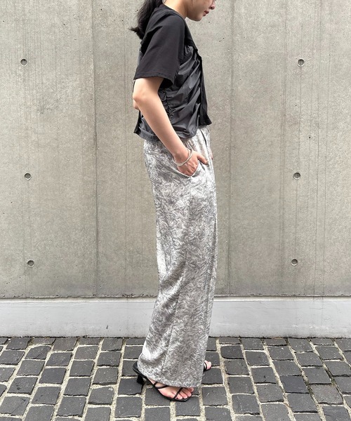 tシャツ 「＆g'aime」サイドギャザーデザイントップス　Side-Gathered Panel T-Shirt レディース &g'aime tシャツ 「＆g'aime」サイドギャザーデザイントップス