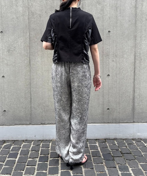 tシャツ 「＆g'aime」サイドギャザーデザイントップス　Side-Gathered Panel T-Shirt レディース &g'aime tシャツ 「＆g'aime」サイドギャザーデザイントップス