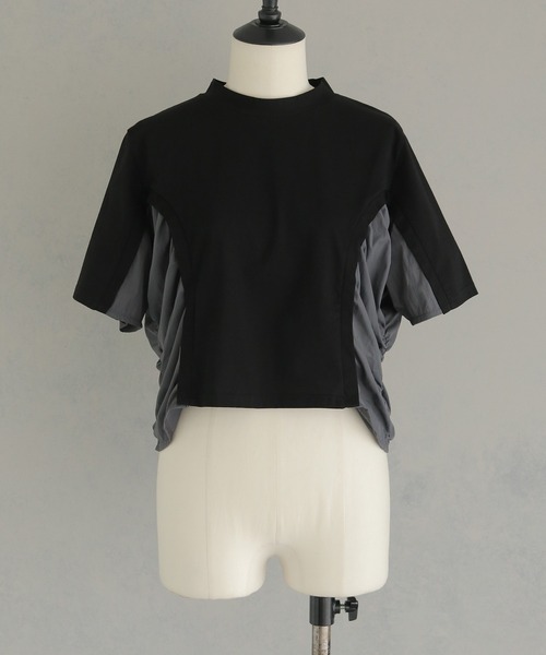tシャツ 「＆g'aime」サイドギャザーデザイントップス　Side-Gathered Panel T-Shirt レディース &g'aime tシャツ 「＆g'aime」サイドギャザーデザイントップス