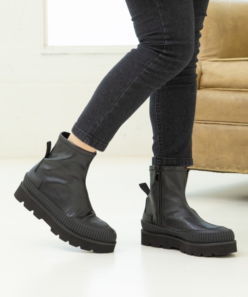 「Noubel Voug Relax」 ショートブーツ 3/L ホワイト×ブラック レディース_画像5