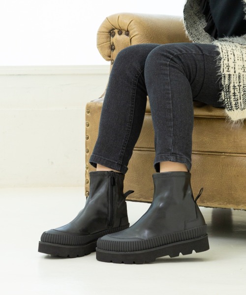 「Noubel Voug Relax」 ショートブーツ 3/L ホワイト×ブラック レディース_画像6