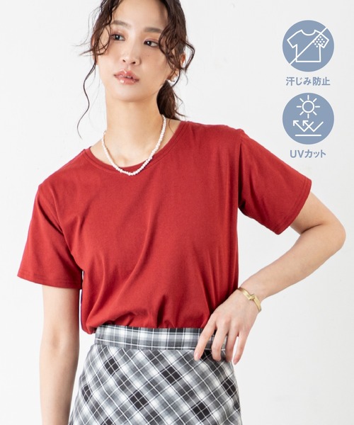 tシャツ 「汗ジミ防止＆UVカット」快適さも美しさも一枚で叶う、大人のための頼れる毎日Tシャツ！さらっと着られて、見た目も上品。夏の不快感を抑えて、清 | MILLION CARATS | 10
