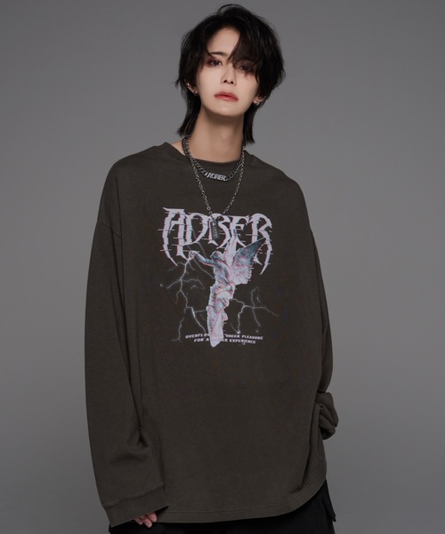 ADRER チャコールグレー M 上下 ADRER 「ADRER」 長袖Tシャツ LARGE チャコールグレー メンズ