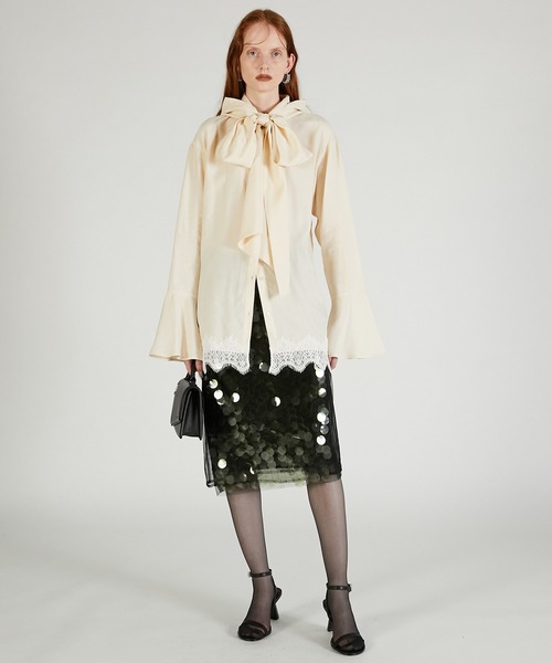 ブラウス シャツ ボウタイシャツ / Bow tie shirt レディースの画像