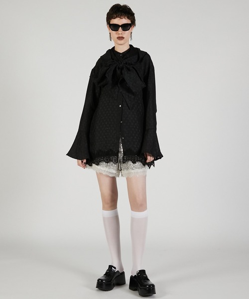 ブラウス シャツ ボウタイシャツ / Bow tie shirt レディースの画像