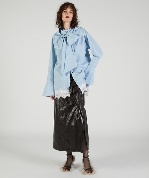 ブラウス シャツ ボウタイシャツ / Bow tie shirt レディースの画像