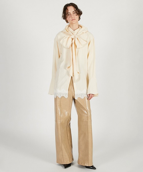 ブラウス シャツ ボウタイシャツ / Bow tie shirt レディースの画像