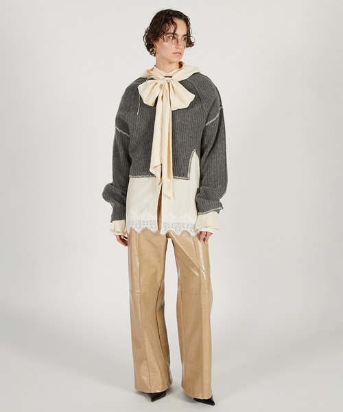 ブラウス シャツ ボウタイシャツ / Bow tie shirt レディースの画像
