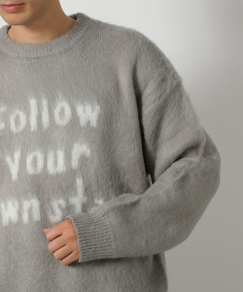 LAKOLE（ラコレ） セーター ニット カラーシャギーロゴプルオーバー