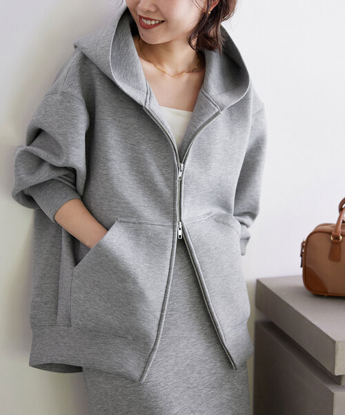 【すぐの発送可能】ＩＥＮＡパーカー SLOBE IENA 「SLOBE IENA」 ジップアップパーカー FREE グレー