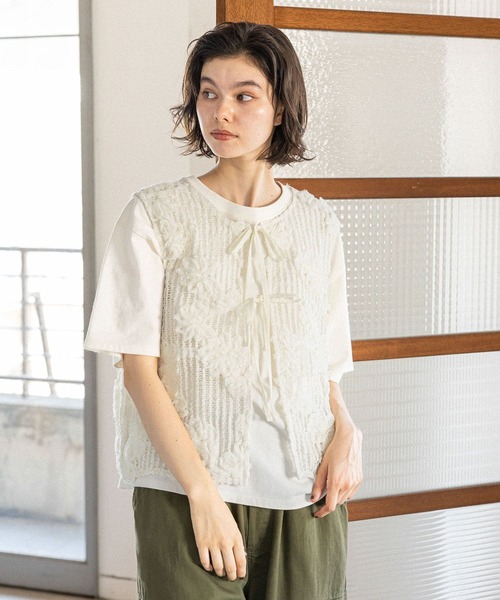 niko and…（ニコアンド） ベスト ジレ モチーフレーシーベスト